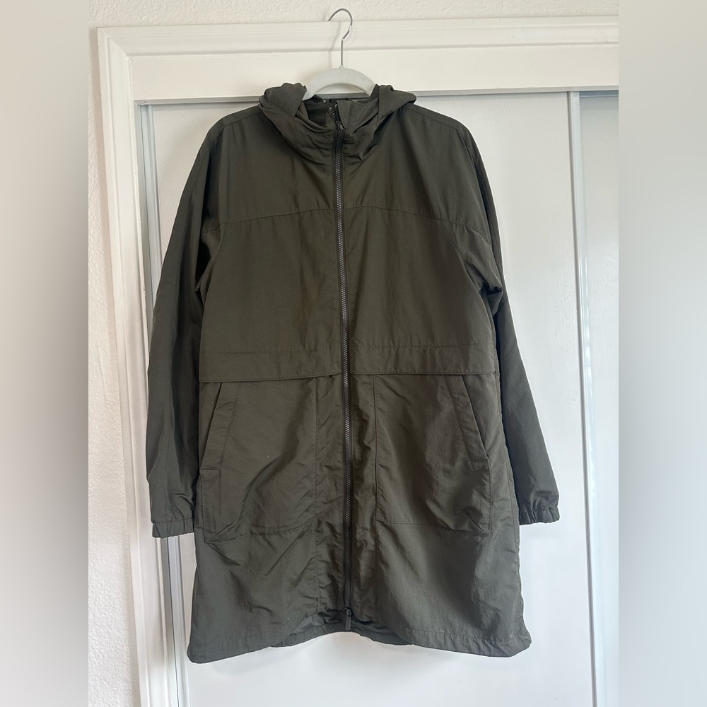 Lululemon Women’s Dark Olive Full-Zip Hooded Raincoat - Size 8